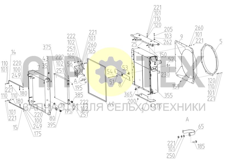 Чертеж Блок радиаторов (101.05.47.200)